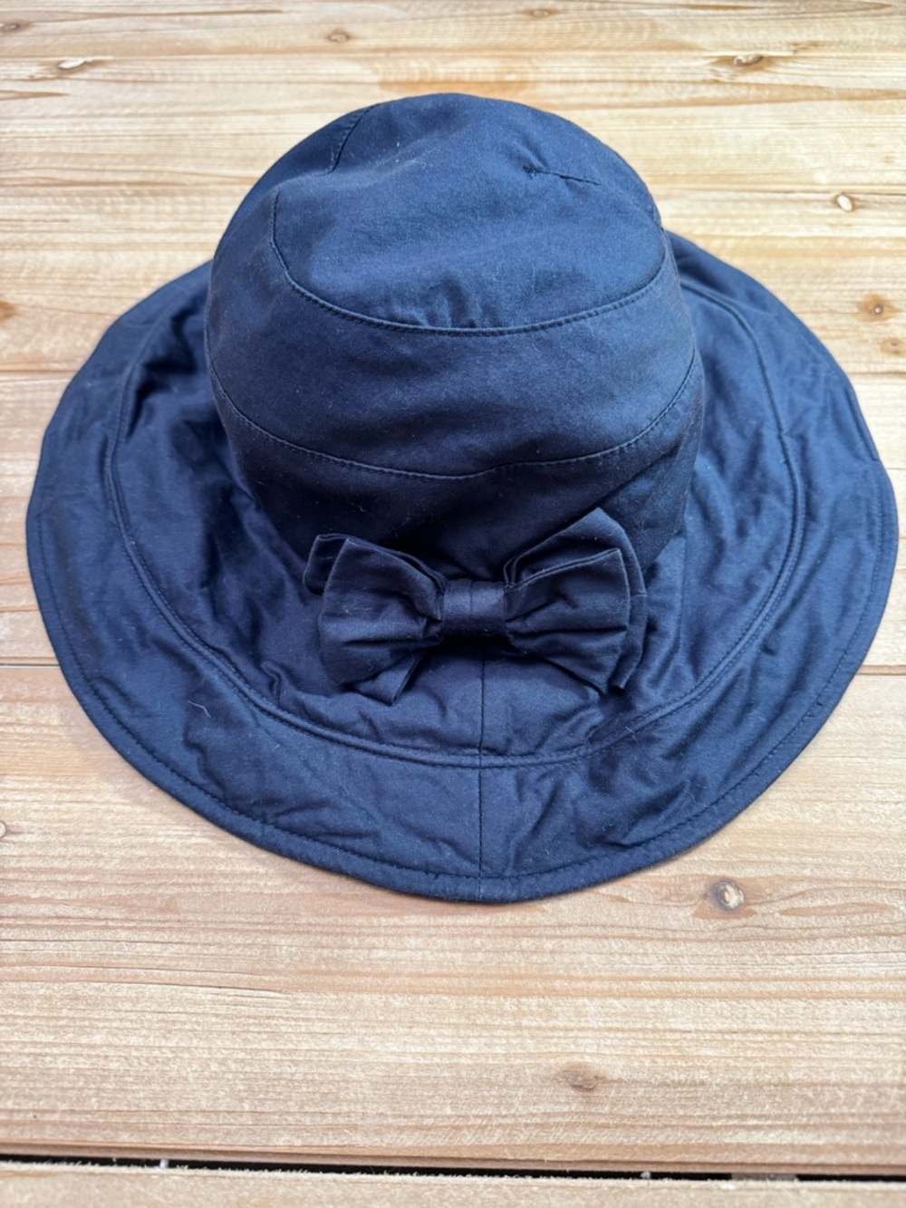 Navy Wide Brim Bow Sun Hat | Hamptons Preppy Coastal Classic